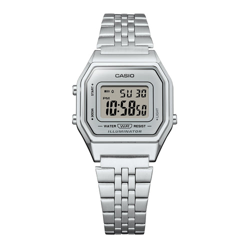 Casio Vintage Clear Digital Dial Silver Stainless Steel Strap Women's Watch LA680WA-7 - view 2