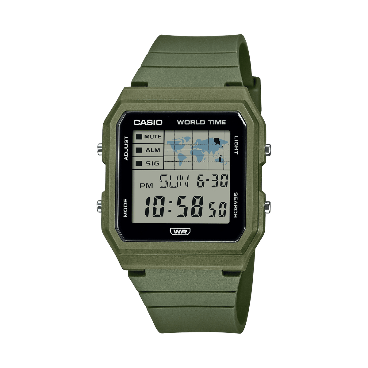 Casio Youth Black Digital Dial Green Resin Strap Kids' Watch LF-30W-3A - view 1