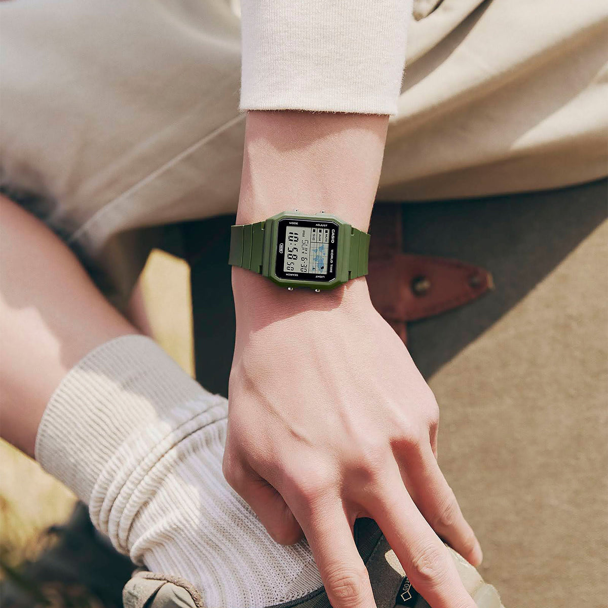 Casio Youth Black Digital Dial Green Resin Strap Kids' Watch LF-30W-3A - view 2