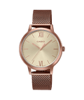 Casio Enticer Rose Gold Dial Rose Gold Stainless Steel Mesh Strap Women's Watch LTP-E157MR-9A - view 1