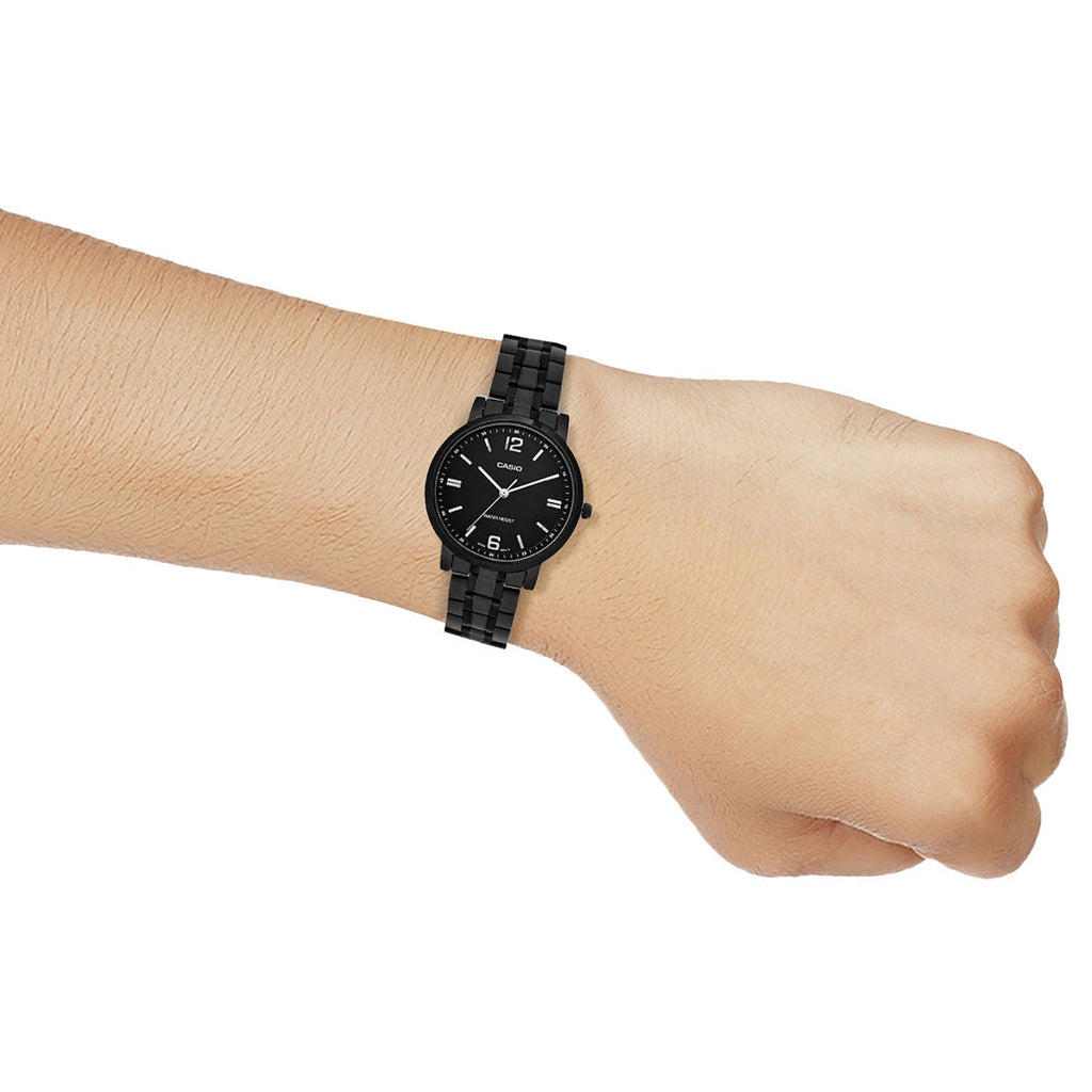 Casio Analog Black Dial Black Stainless Steel Strap Women's Watch LTP-SN5YB-1A - view 7