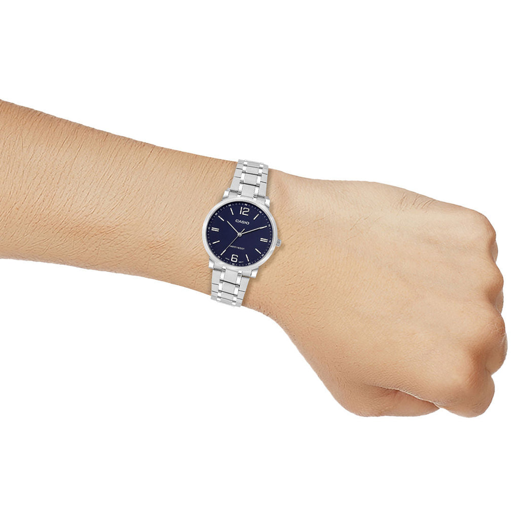 Casio Analog Blue Dial Silver Stainless Steel Strap Women's Watch LTP-SN5YD-2A - view 7