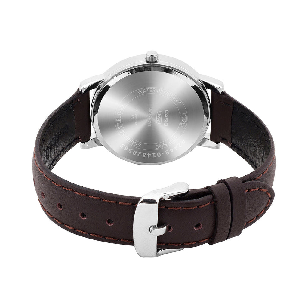 Casio Analog White Dial Brown Leather Strap Women's Watch LTP-SN5YL-7A - view 6