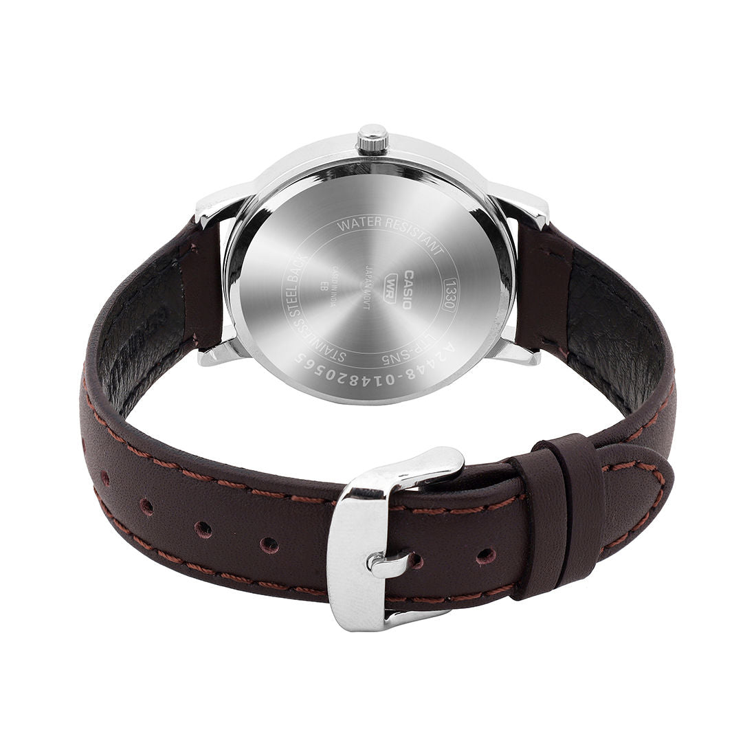 Casio Analog White Dial Brown Leather Strap Women's Watch LTP-SN5YL-7A - view 6