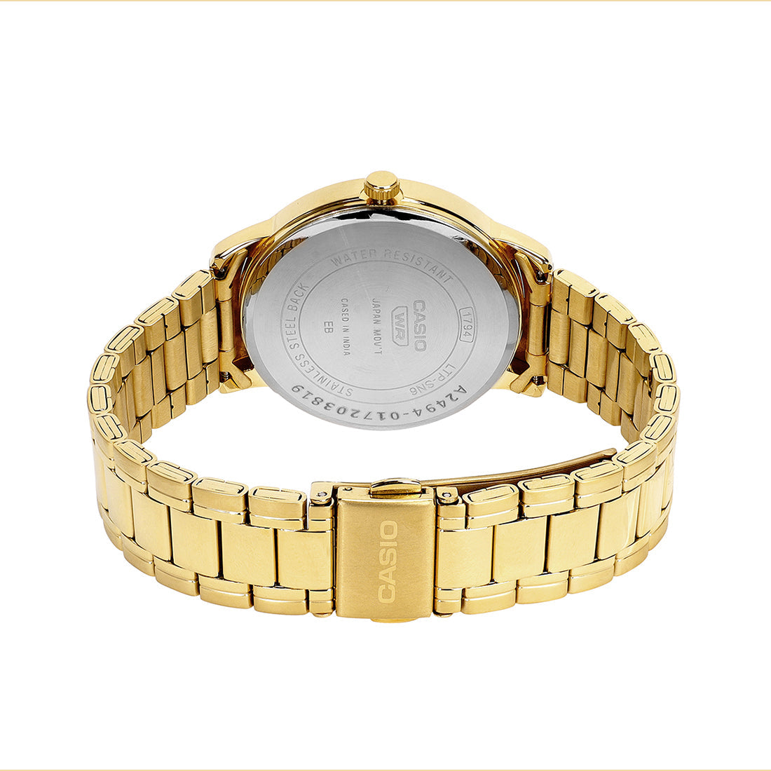 Casio Analog White Mother of Pearl Dial Gold Stainless Steel Strap Women's Watch LTP-SN6KGS-7A - view 6