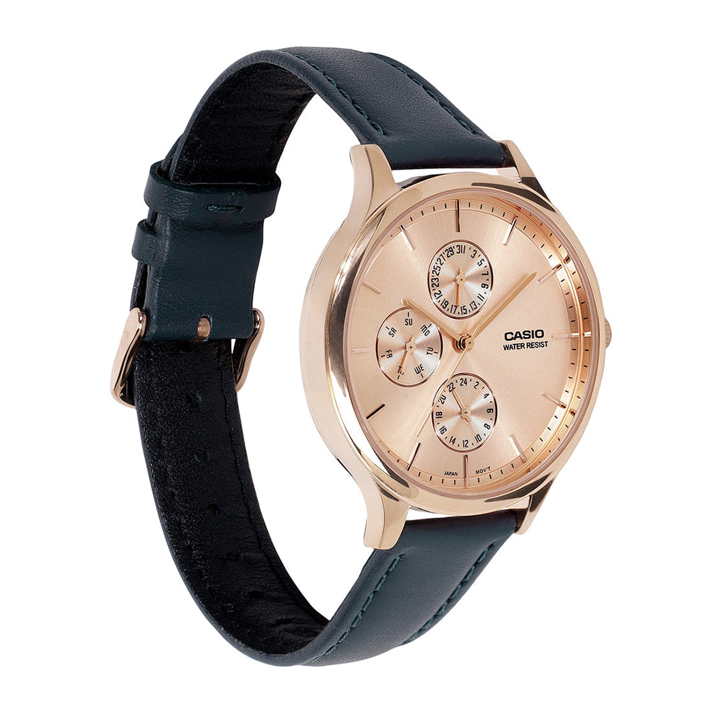 Casio Rose Gold Dial Blue Leather Strap Women's Watch LTP-SN7YRL-4A - view 3