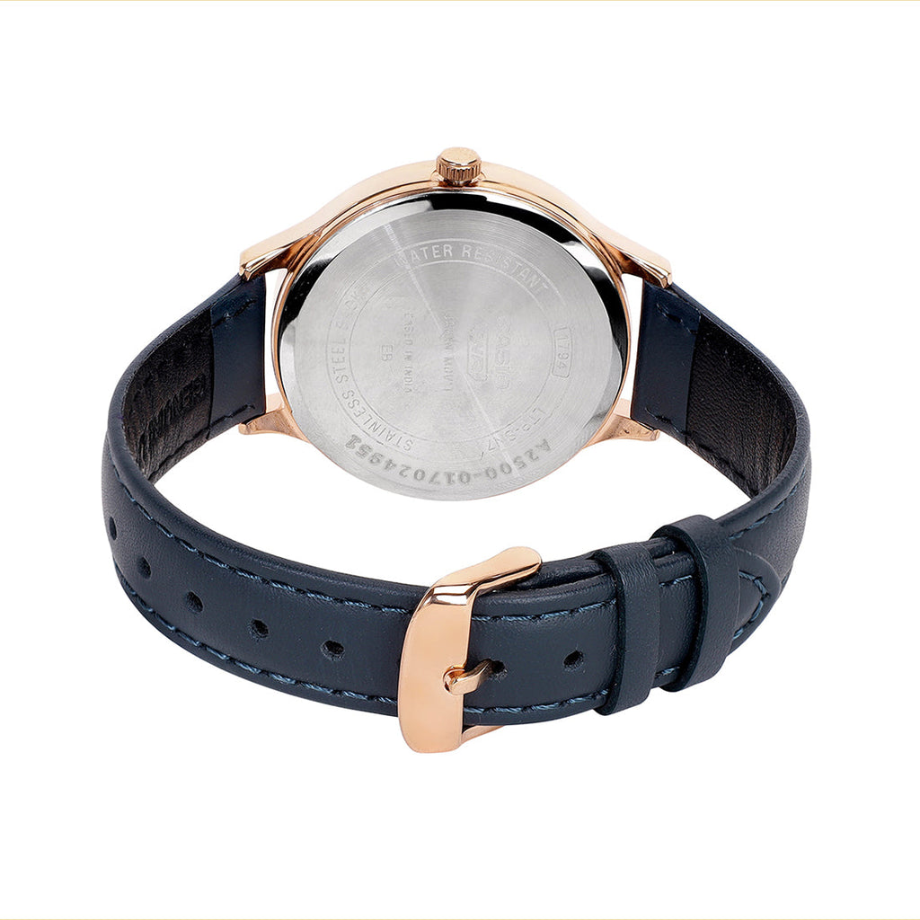 Casio Rose Gold Dial Blue Leather Strap Women's Watch LTP-SN7YRL-4A - view 5