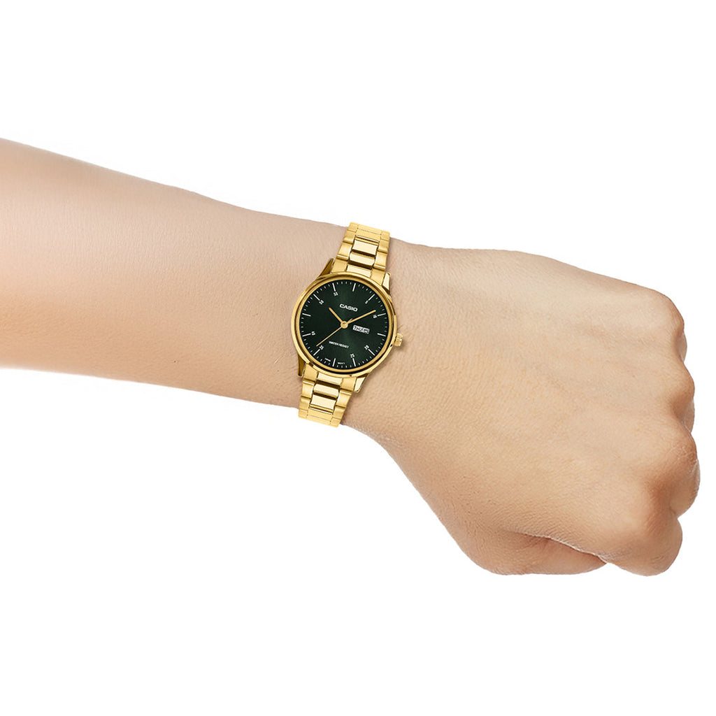 Casio Analog Green Dial Gold Stainless Steel Strap Women's Watch LTP-SN8YG-3B - view 7