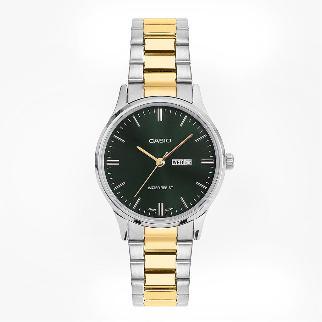 Casio Analog Green Dial Two-Tone Stainless Steel Strap Women's Watch LTP-SN8YSG-3B - view 1