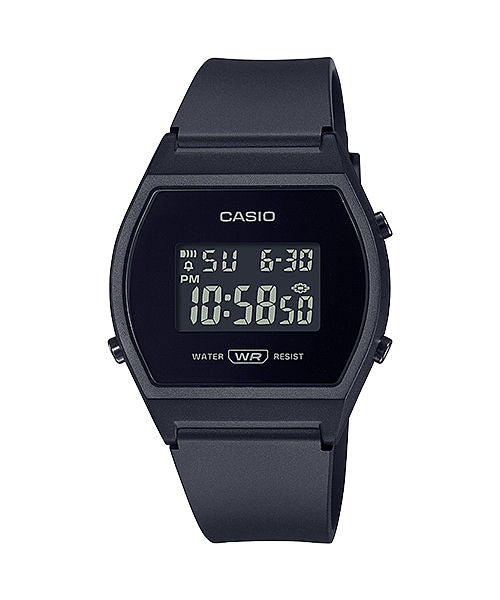 Casio Vintage Black Digital Dial Black Resin Strap Women's Watch LW-204-1B - view 1
