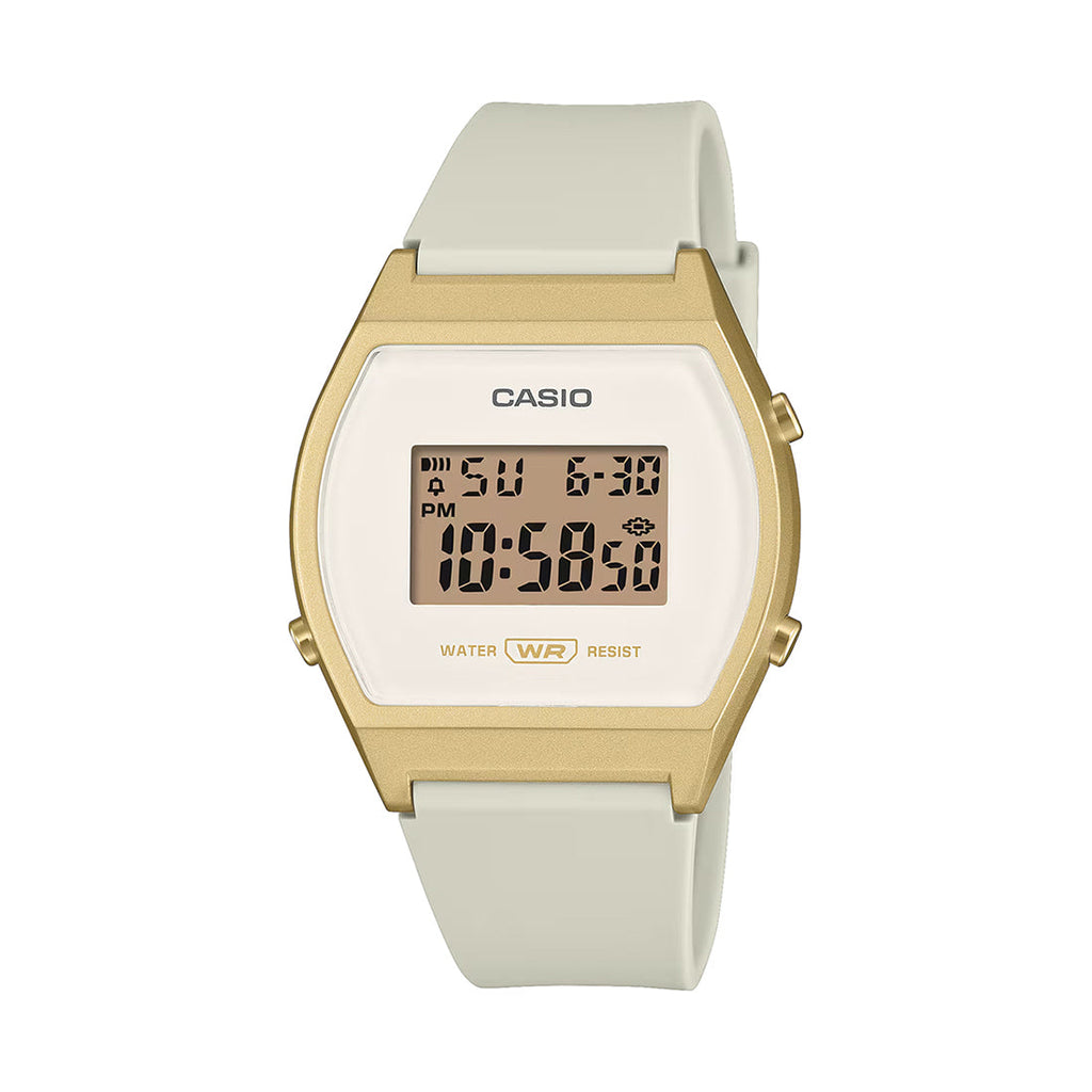 Casio Digital Cream Digital Dial Cream Resin Strap Women's Watch LW-204-9A - view 1