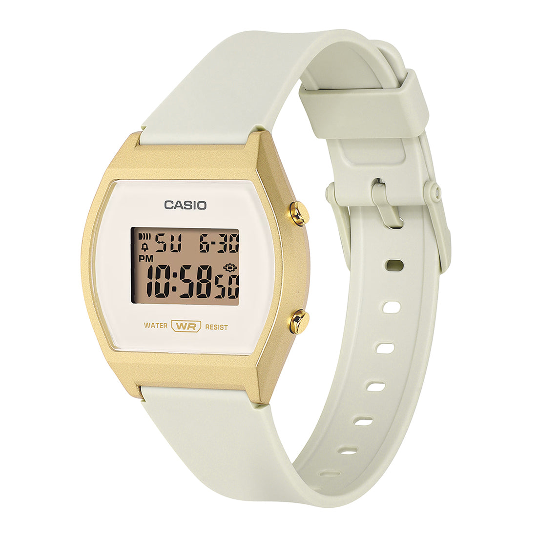 Casio Digital Cream Digital Dial Cream Resin Strap Women's Watch LW-204-9A - view 2