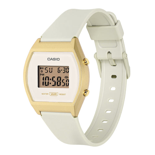 Casio Digital Cream Digital Dial Cream Resin Strap Women's Watch LW-204-9A - view 2