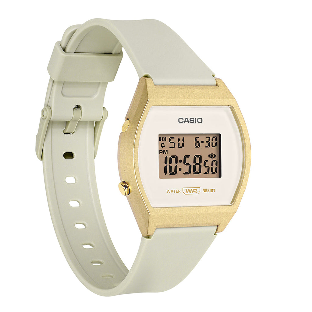 Casio Digital Cream Digital Dial Cream Resin Strap Women's Watch LW-204-9A - view 3