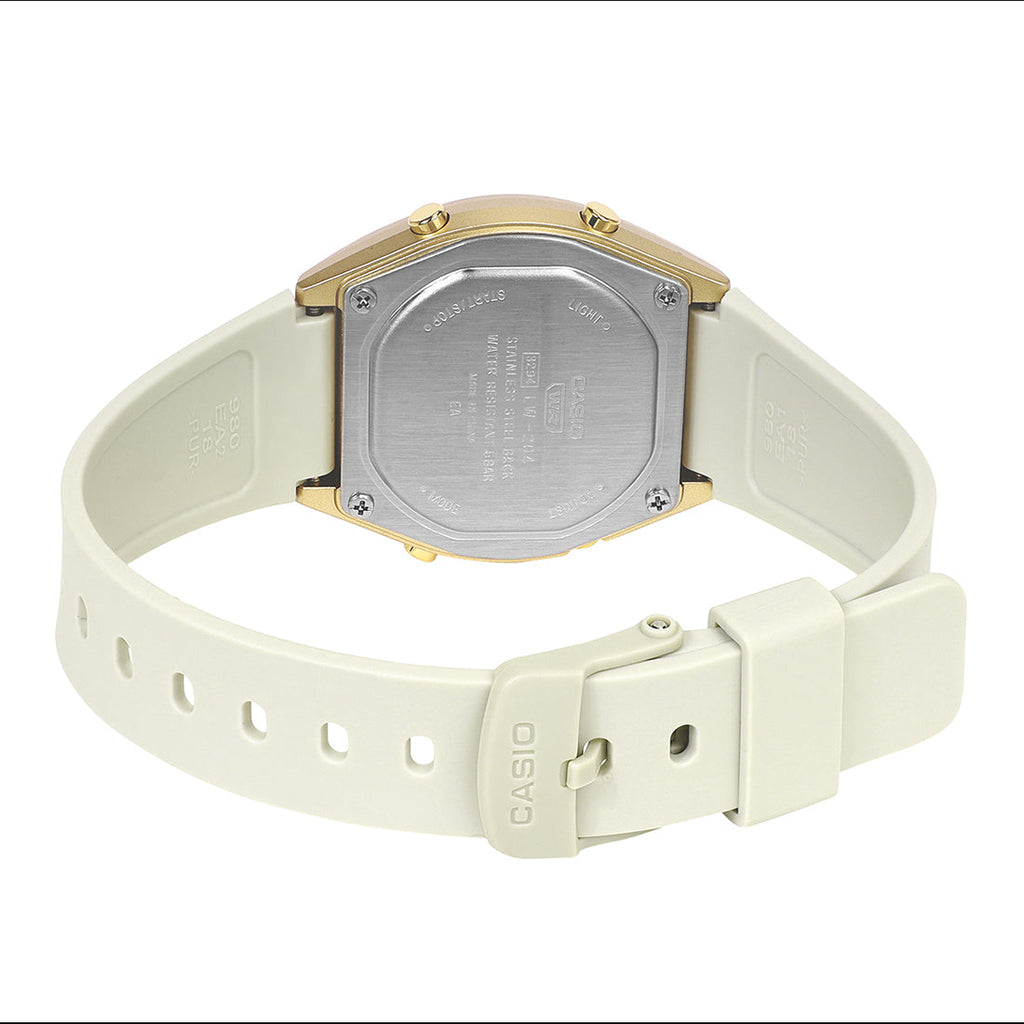 Casio Digital Cream Digital Dial Cream Resin Strap Women's Watch LW-204-9A - view 4