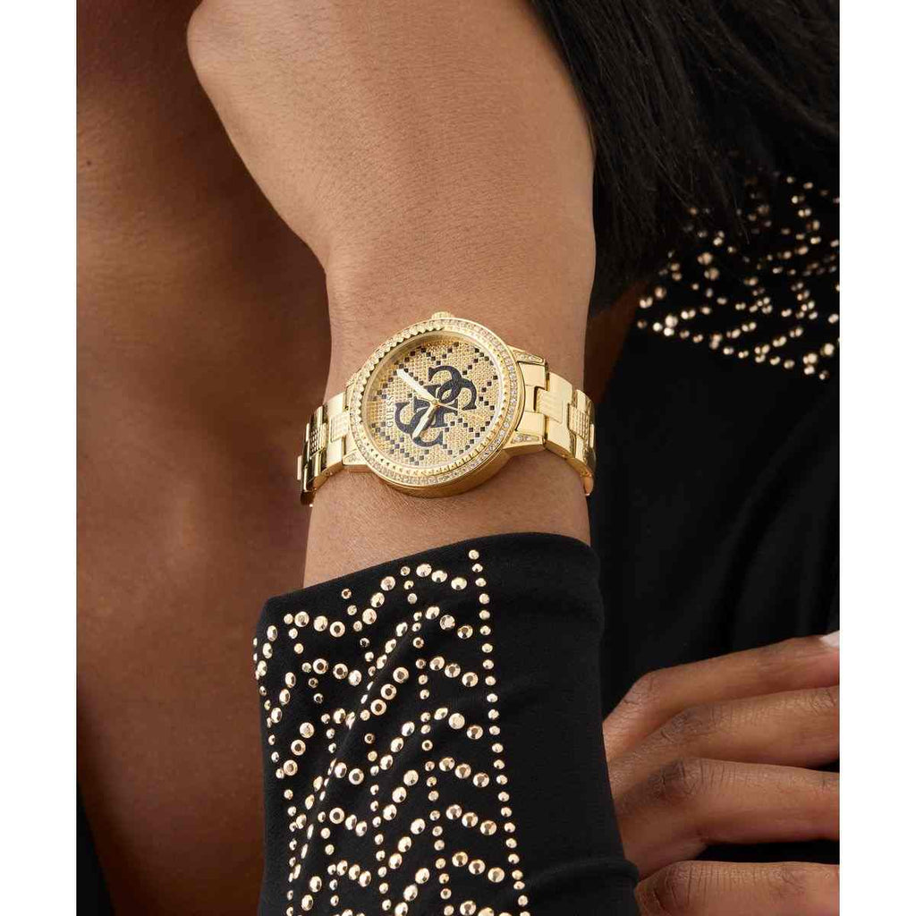 Guess G Lace Champagne Dial Gold-Tone Stainless Steel Strap Women's Watch GW0944L2 - view 6