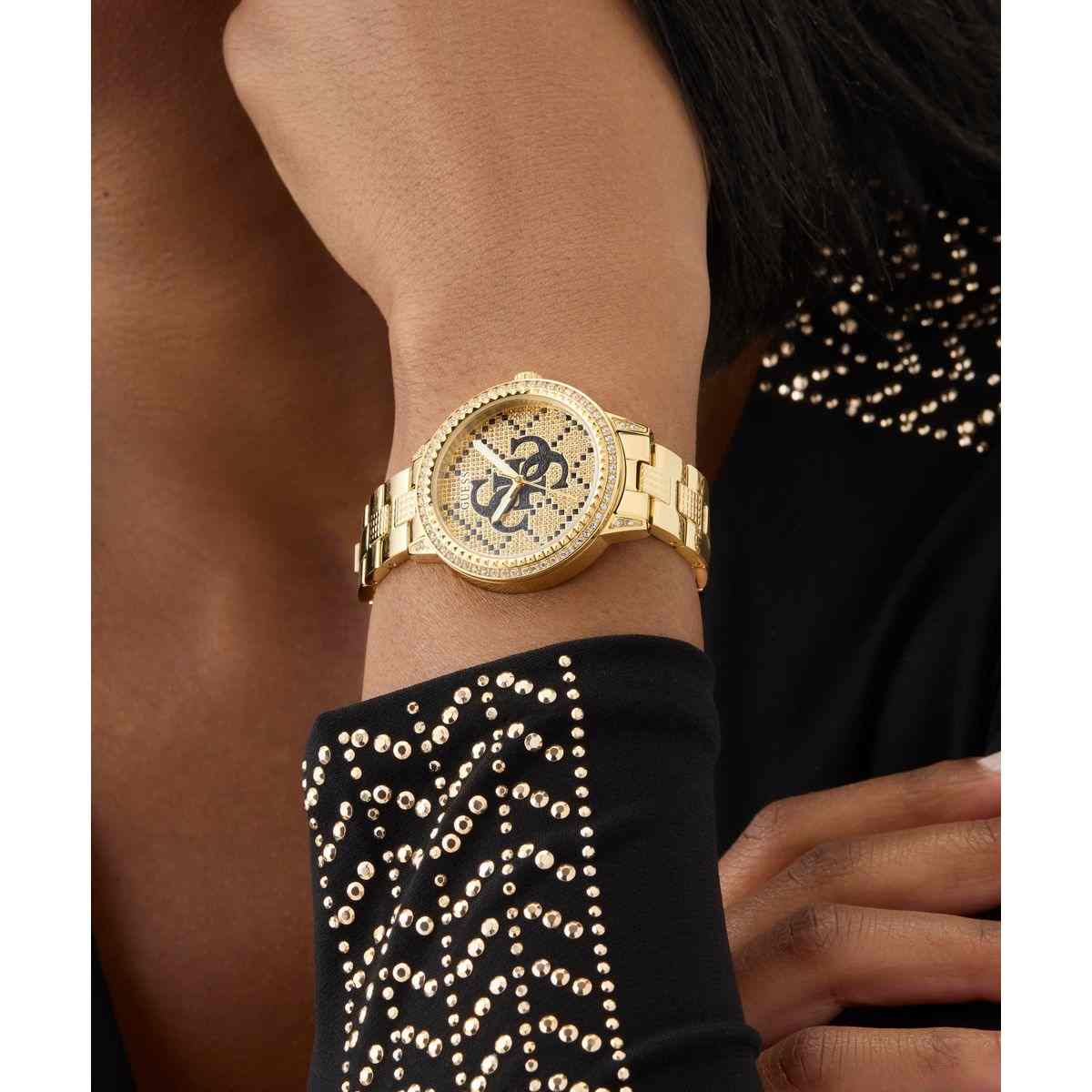 Guess G Lace Champagne Dial Gold-Tone Stainless Steel Strap Women's Watch GW0944L2 - view 6