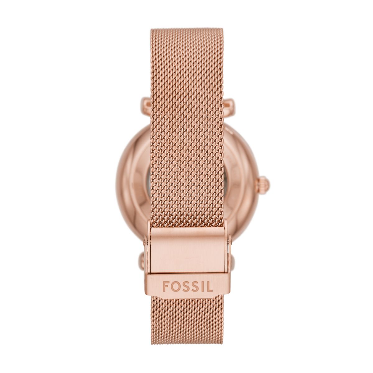 Fossil Carlie Automatic Rose Gold Dial Rose Gold-Tone Mesh Strap Women's Watch ME3175 - view 2