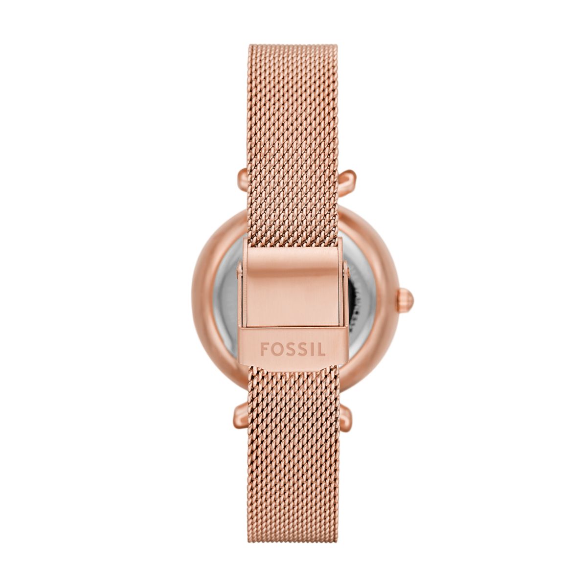 Fossil Carlie Mini Automatic Mother-of-Pearl Dial Rose Gold-Tone Mesh Strap Women's Watch ME3188 - view 2