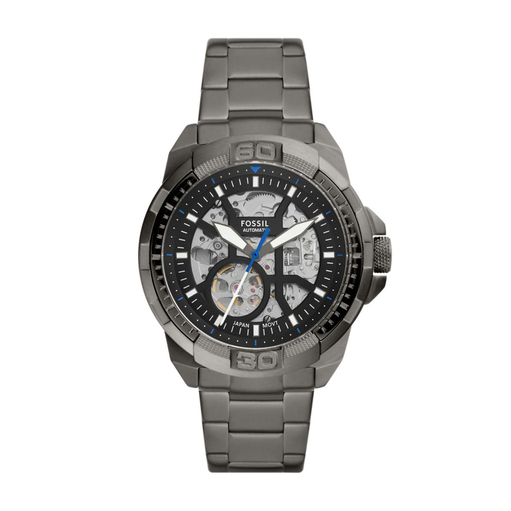 Fossil Bronson Automatic Black Dial Smoke Stainless Steel Strap Men's Watch ME3218 - view 1