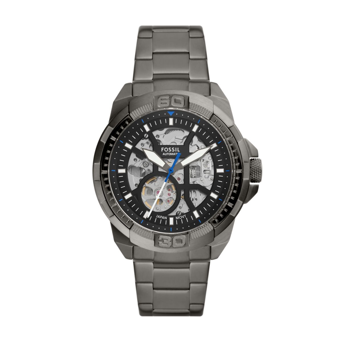 Fossil Bronson Automatic Black Dial Smoke Stainless Steel Strap Men's Watch ME3218 - view 1