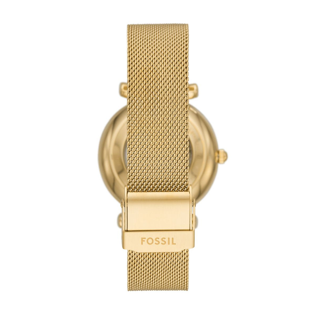 Fossil Carlie Automatic Gold Dial Gold-Tone Mesh Strap Women's Watch ME3250 - view 2