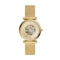 Fossil Carlie Automatic Gold Dial Gold-Tone Mesh Strap Women's Watch ME3250 - view 1