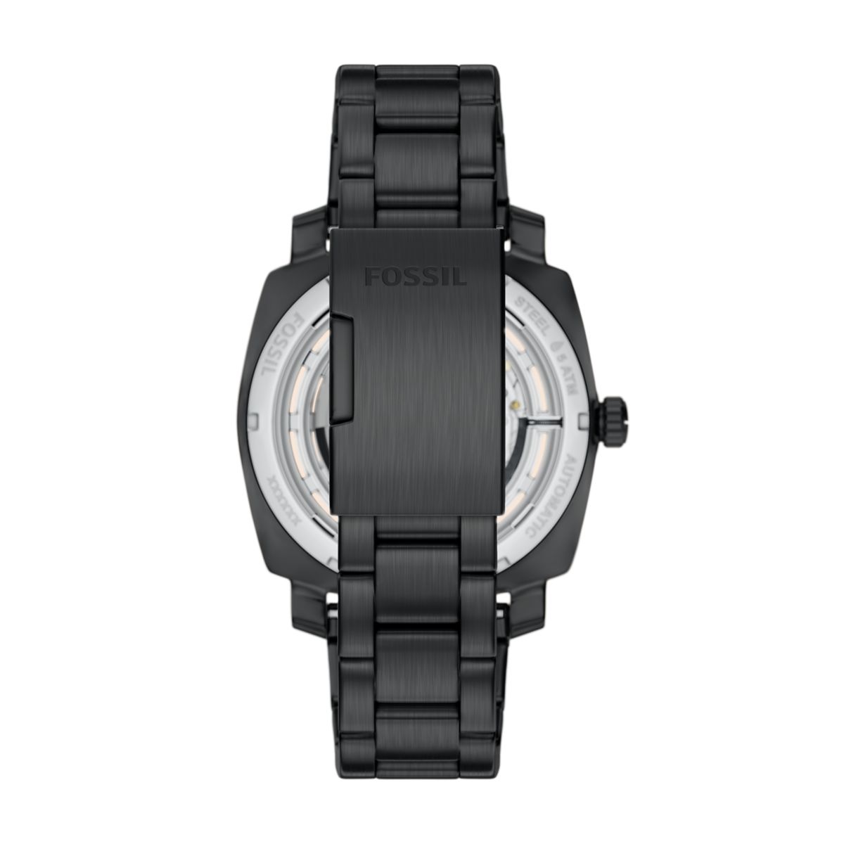 Fossil Machine Automatic Black Dial Black Stainless Steel Strap Men's Watch ME3253 - view 2