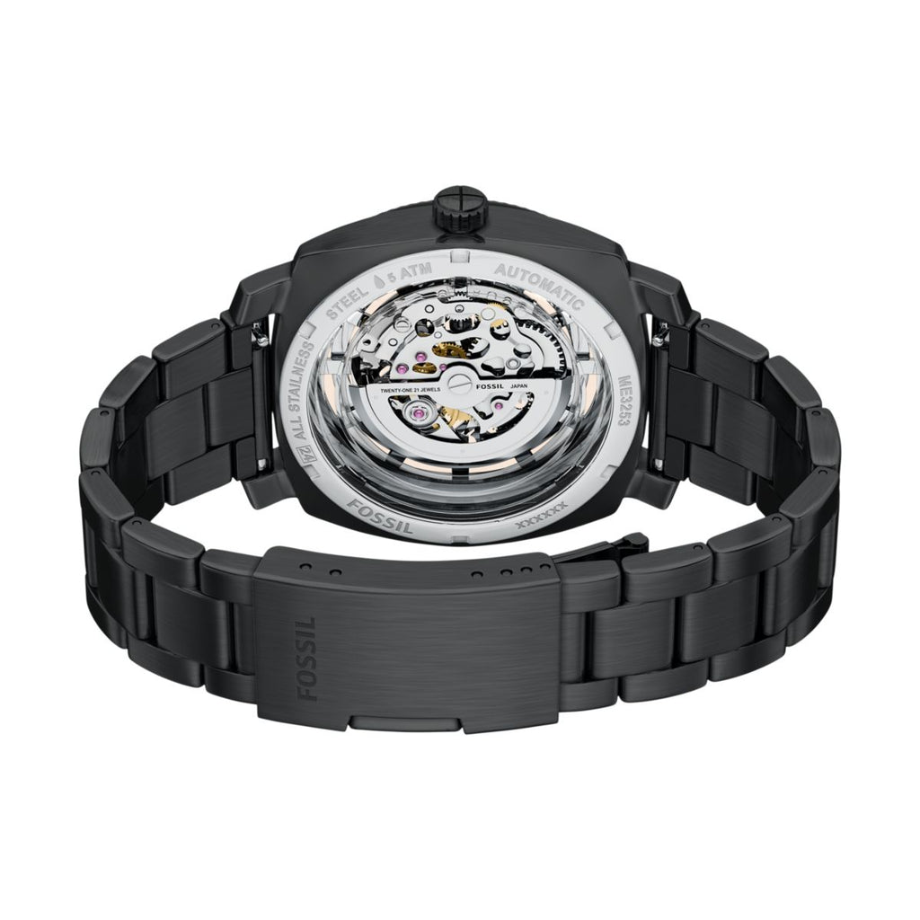 Fossil Machine Automatic Black Dial Black Stainless Steel Strap Men's Watch ME3253 - view 5