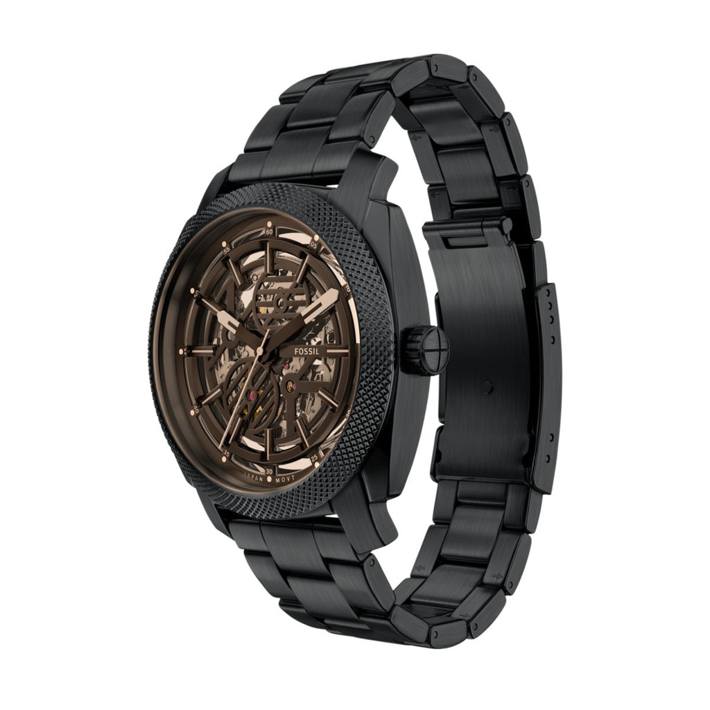 Fossil Machine Automatic Black Dial Black Stainless Steel Strap Men's Watch ME3253 - view 6