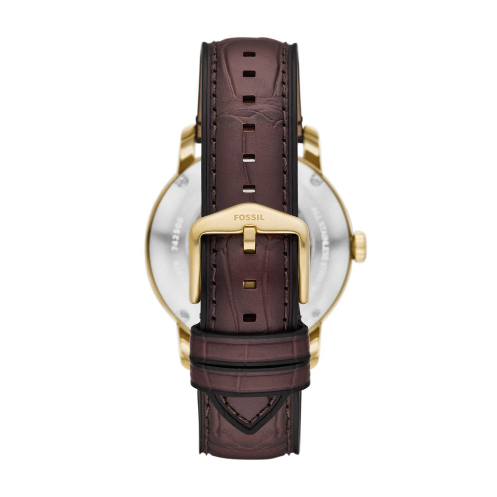 Fossil Heritage Automatic Gold-Tone Skeleton Dial Brown Croco Leather Strap Men's Watch ME3279 - view 2