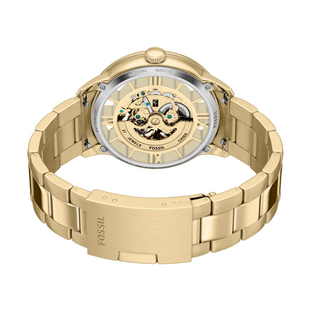 Fossil Townsman Automatic Gold-Tone Skeleton Dial Gold-Tone Stainless Steel Strap Men's Watch ME3280 - view 5
