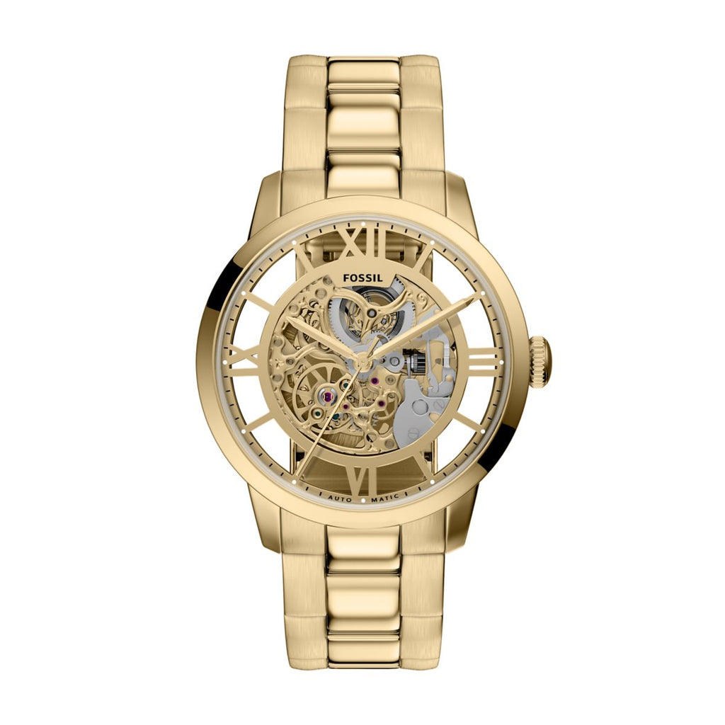 Fossil Townsman Automatic Gold-Tone Skeleton Dial Gold-Tone Stainless Steel Strap Men's Watch ME3280 - view 1