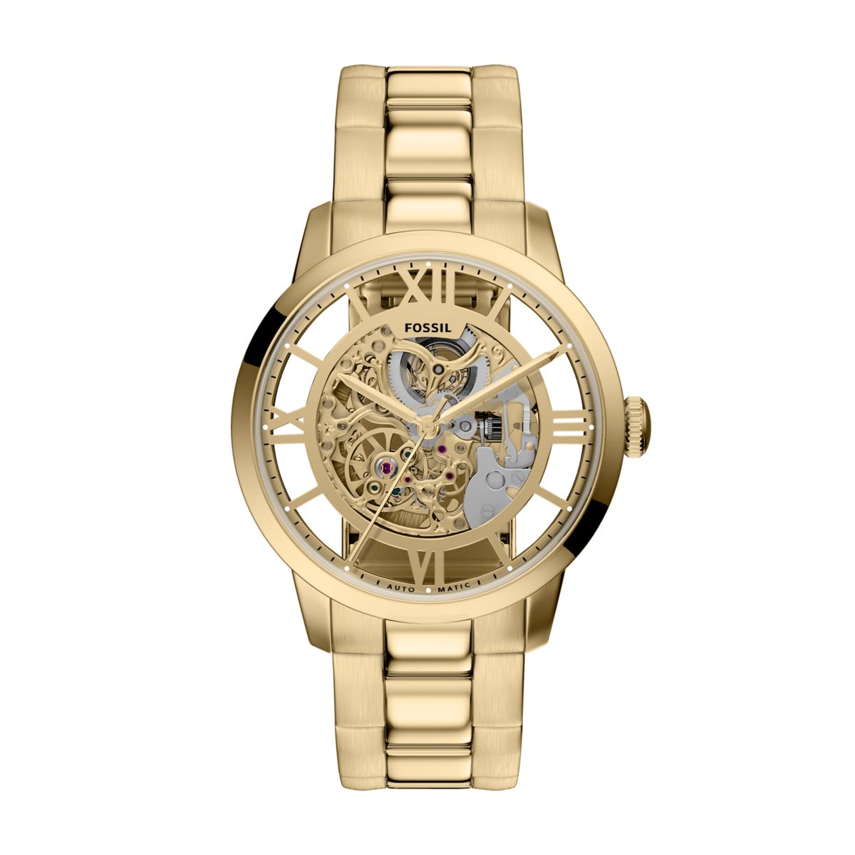 Fossil Townsman Automatic Gold-Tone Skeleton Dial Gold-Tone Stainless Steel Strap Men's Watch ME3280 - view 1