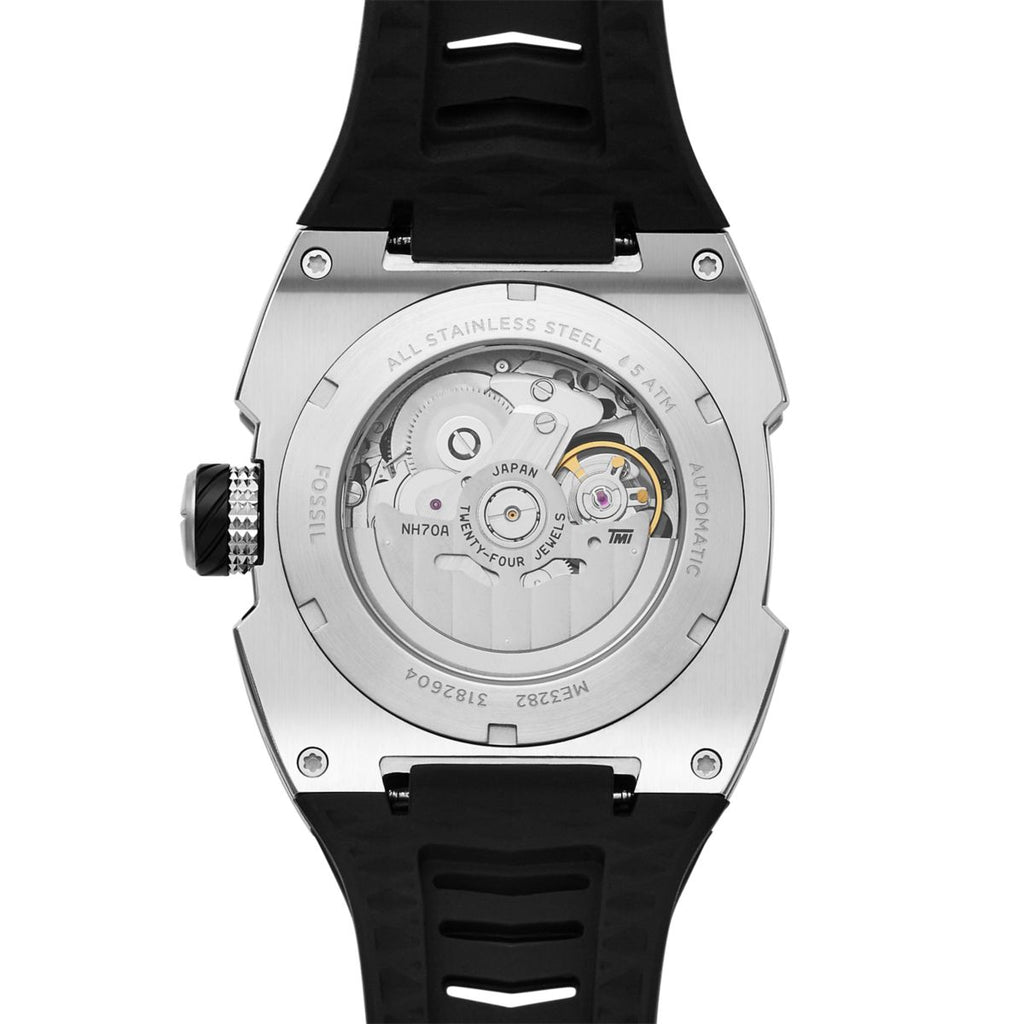 Fossil Machine X-1 Automatic Black Skeleton Dial Black Silicone Strap Men's Watch ME3282 - view 6
