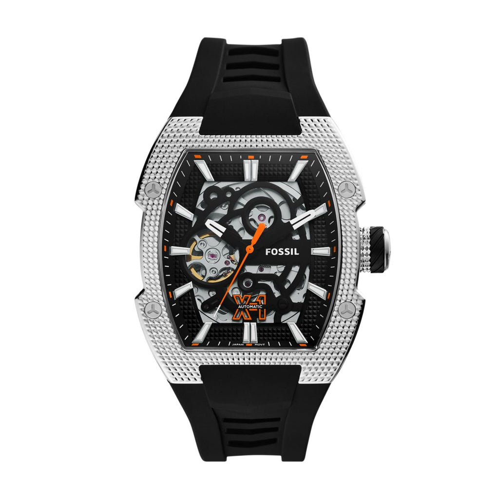 Fossil Machine X-1 Automatic Black Skeleton Dial Black Silicone Strap Men's Watch ME3282 - view 1