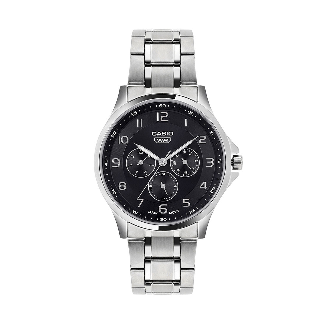 Casio Analog Black Dial Silver Stainless Steel Strap Men's Watch MTP-SN2KD-1A - view 1
