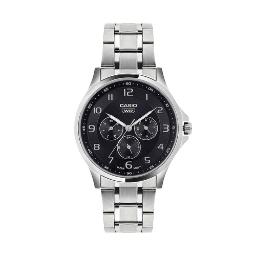 Casio Analog Black Dial Silver Stainless Steel Strap Men's Watch MTP-SN2KD-1A - view 1