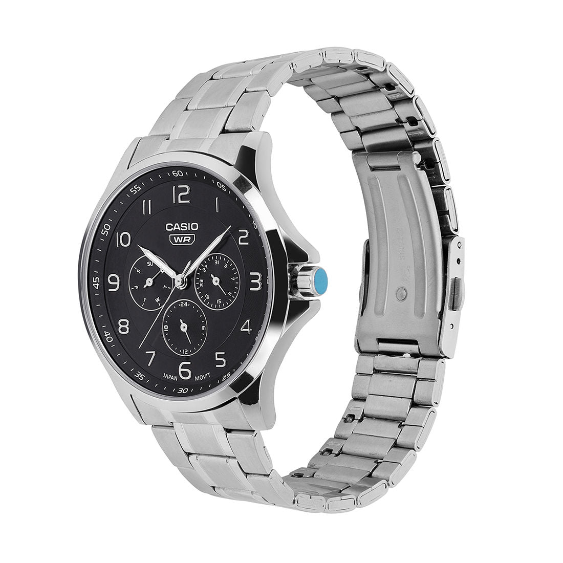 Casio Analog Black Dial Silver Stainless Steel Strap Men's Watch MTP-SN2KD-1A - view 2