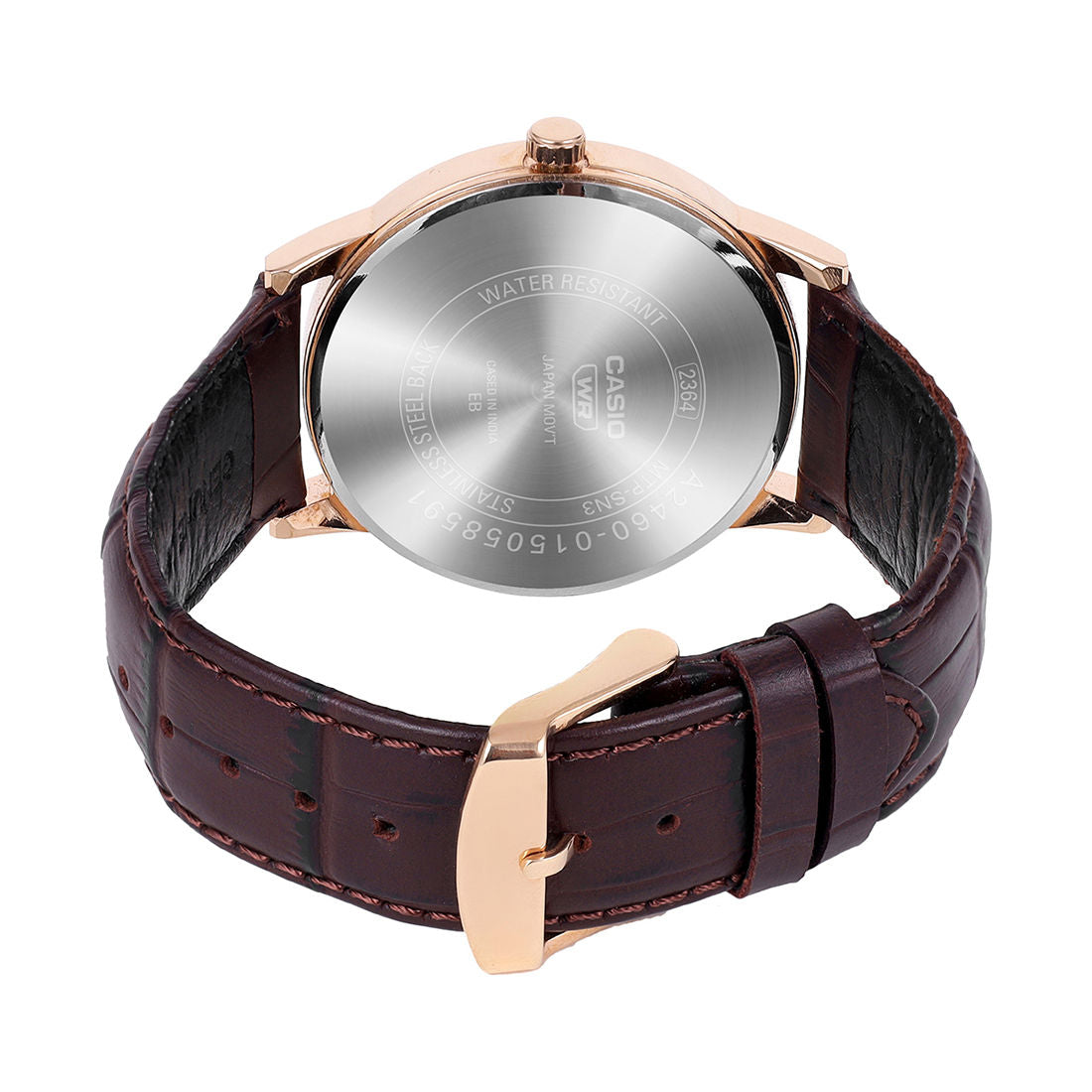 Casio Analog Black Dial Brown Leather Strap Men's Watch MTP-SN3KRL-1A - view 6