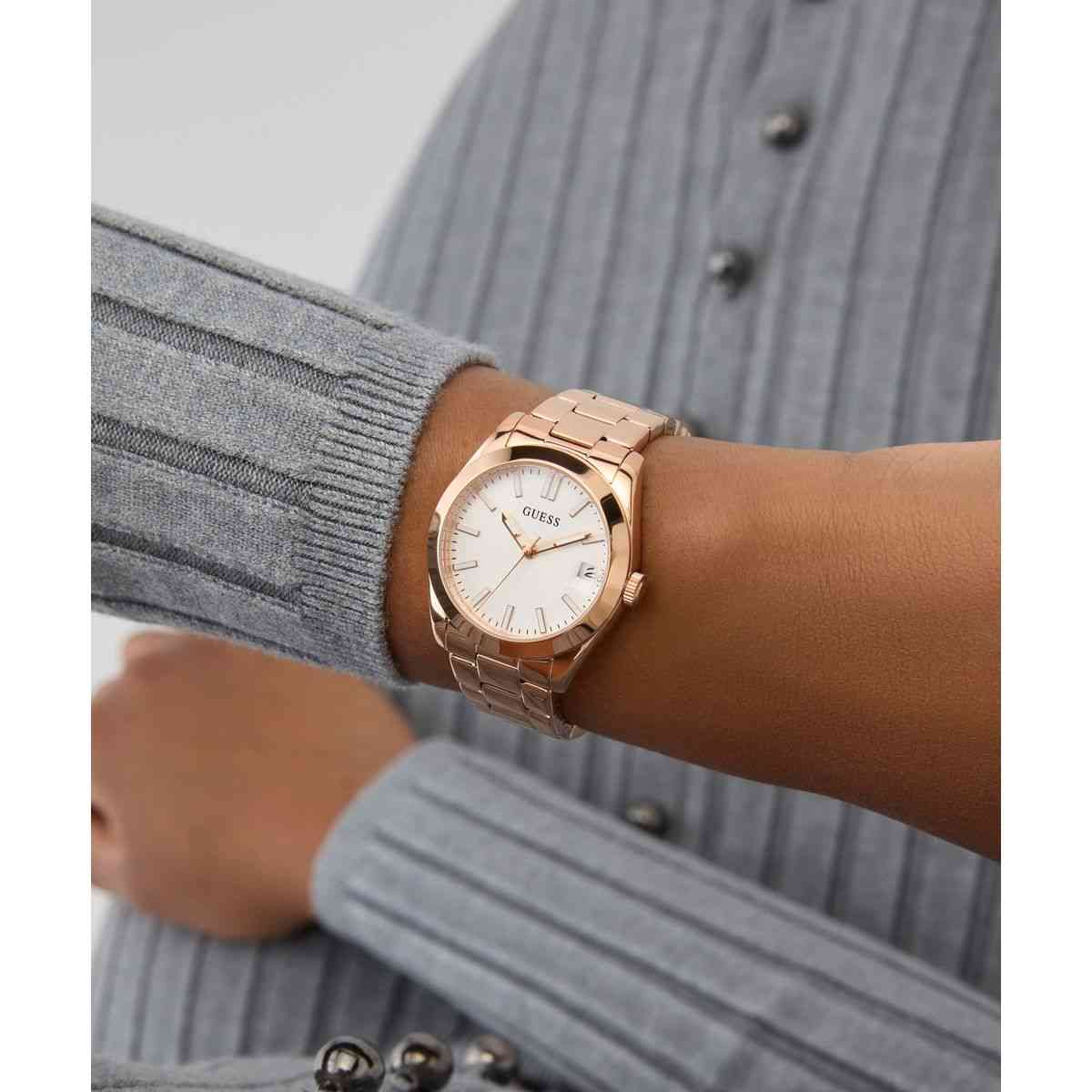 Guess Alice White Dial Rose Gold-Tone Stainless Steel Strap Women's Watch GW0934L4 - view 5