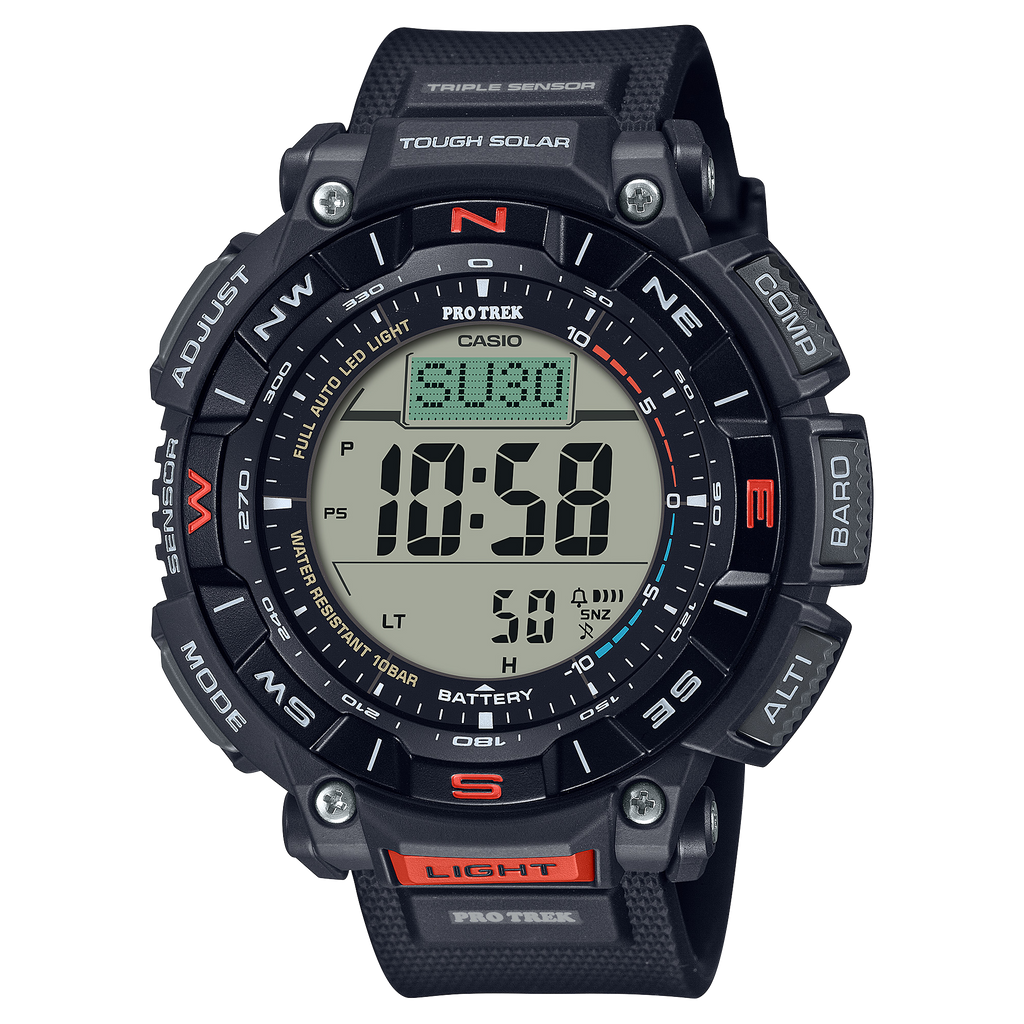 Casio Pro Trek Black Dial Bio-Based Resin Strap Solar Triple Sensor Men's Watch PRG-340-1 - view 1