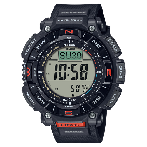 Casio Pro Trek Black Dial Bio-Based Resin Strap Solar Triple Sensor Men's Watch PRG-340-1 - view 1