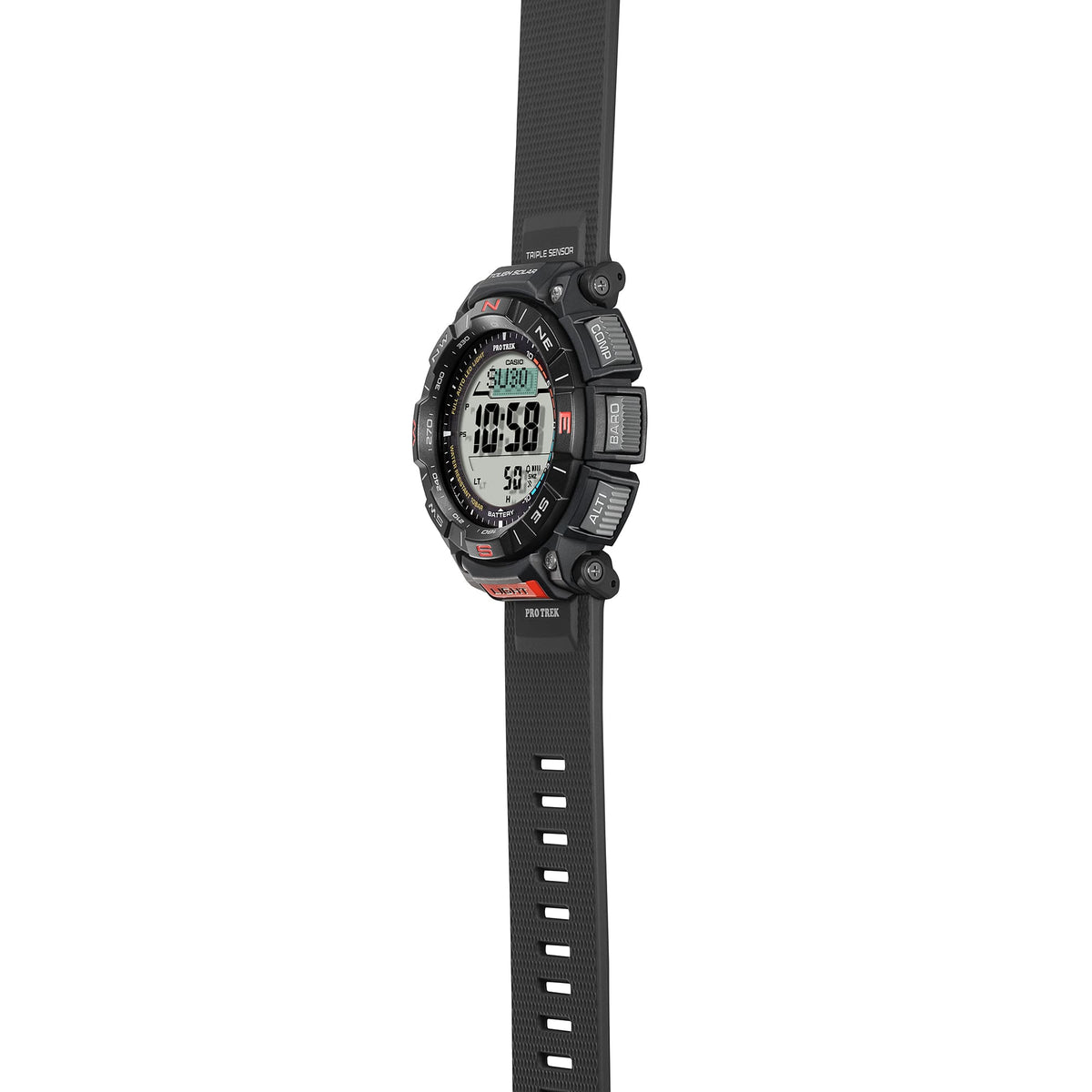 Casio Pro Trek Black Dial Bio-Based Resin Strap Solar Triple Sensor Men's Watch PRG-340-1 - view 5