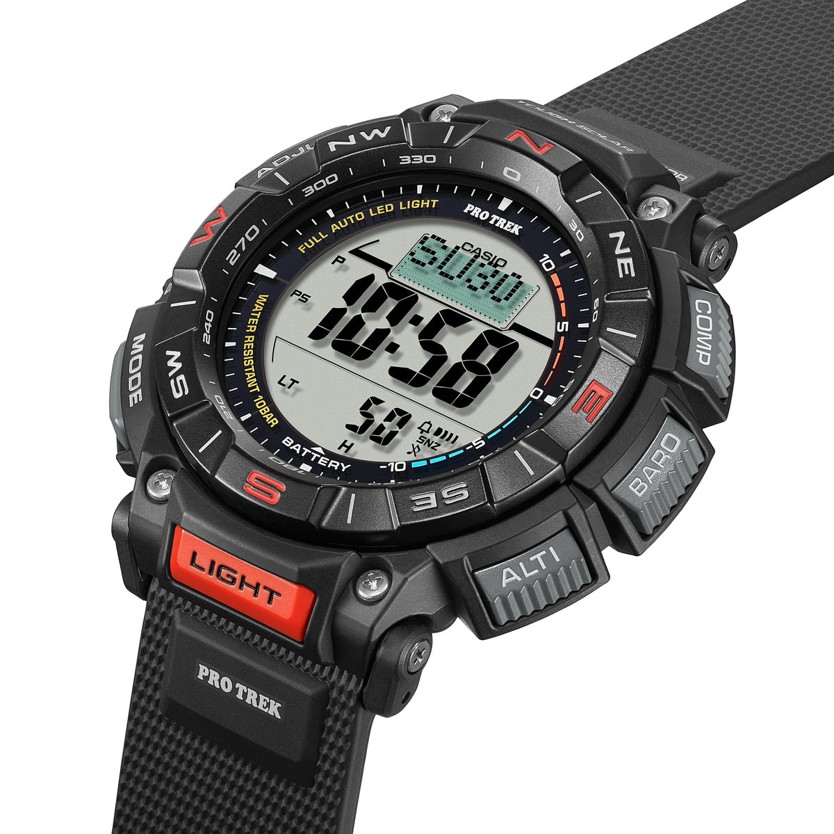 Casio Pro Trek Black Dial Bio-Based Resin Strap Solar Triple Sensor Men's Watch PRG-340-1 - view 3