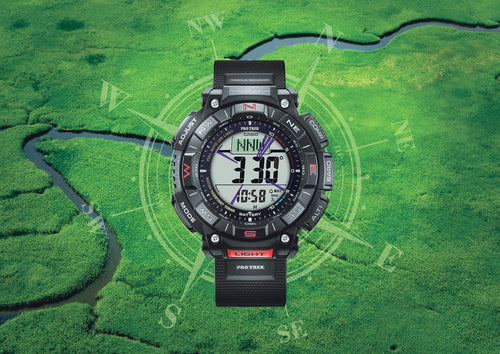 Casio Pro Trek Black Dial Bio-Based Resin Strap Solar Triple Sensor Men's Watch PRG-340-1 - view 2