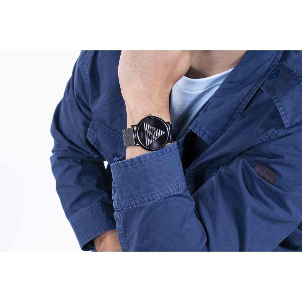 Guess Idol Black Dial Black Stainless Steel Mesh Strap Men's Watch GW0502G2 - view 5