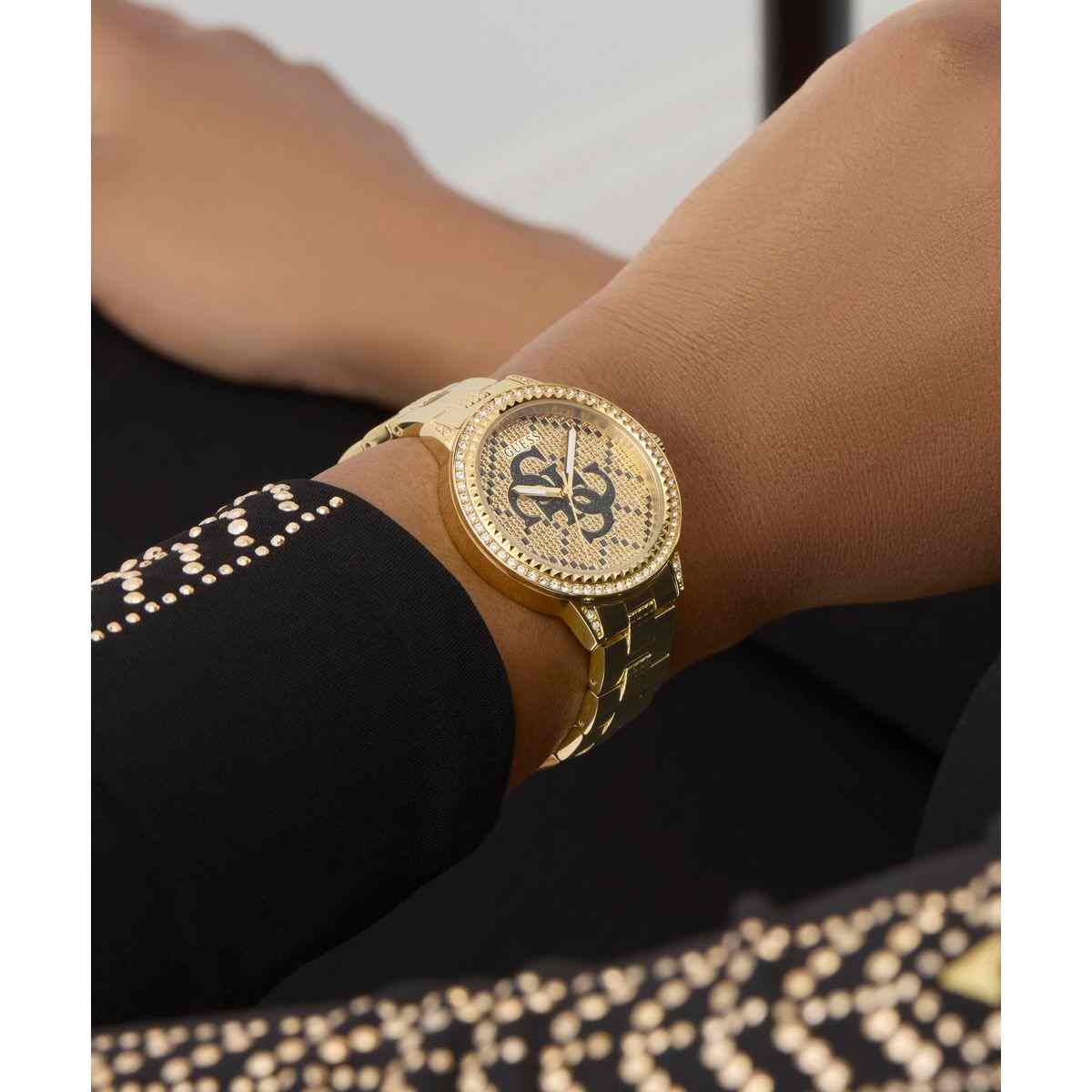 Guess G Lace Champagne Dial Gold-Tone Stainless Steel Strap Women's Watch GW0944L2 - view 5