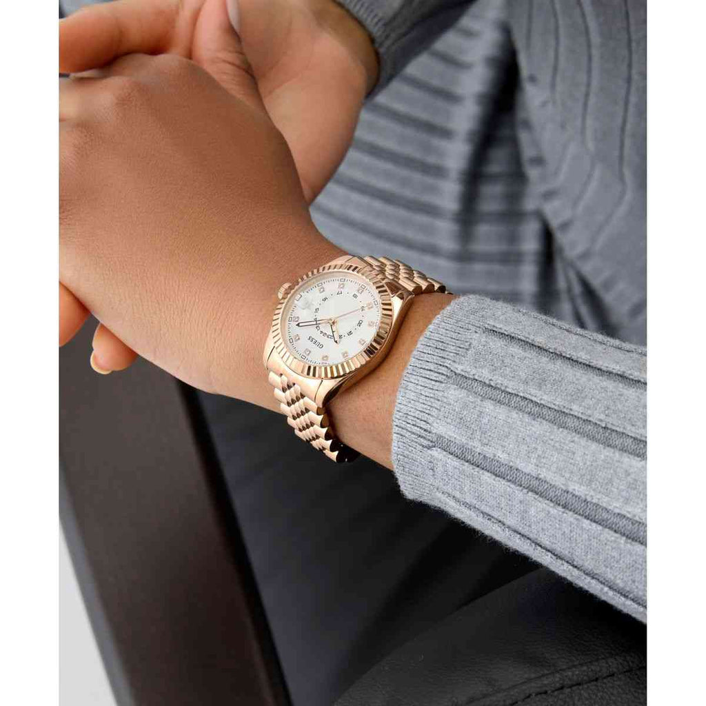 Guess White Dial Rose Gold-Tone Stainless Steel Strap Women's Watch GW0936L4 - view 7