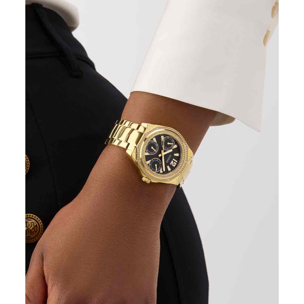 Guess Ritzy Black Dial Gold-Tone Stainless Steel Strap Women's Watch GW0685L4 - view 6